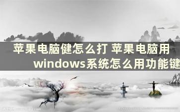 苹果电脑健怎么打 苹果电脑用windows系统怎么用功能键